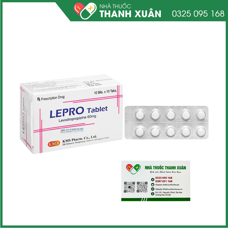 Lepro Tablet điều trị ho do các bệnh đường hô hấp